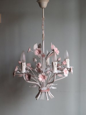 Antique floral cheap toleware chandelier