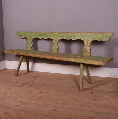 Austrian Painted Settle Bench For, Hand Painted Wooden Benches