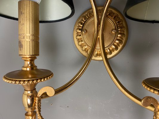 Neoclassical Italian Wall Lights in Gilt Brass by Gaetano Sciolari