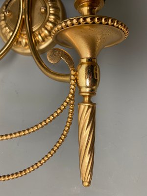 Neoclassical Italian Wall Lights in Gilt Brass by Gaetano Sciolari