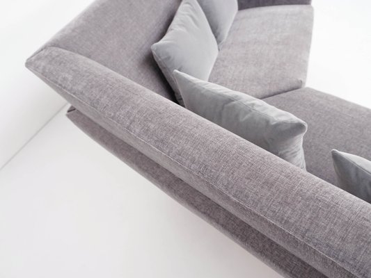 Mid Century Modern American Style Sofa in Lead Gray Fabric with