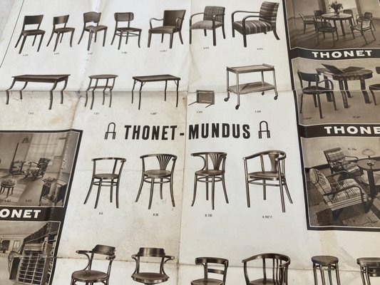 Big Vintage Thonet Furniture Poster 1920s for sale at Pamono