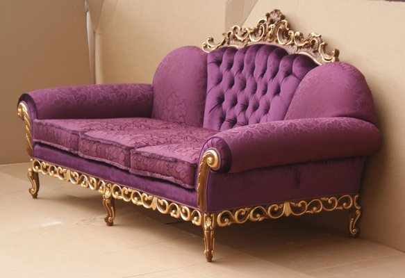 Baroque Style Carved and Gold Sofa for sale at Pamono