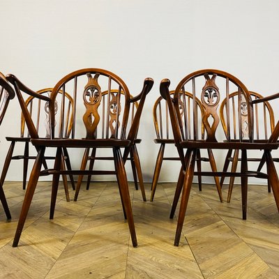 Windsor Fleur De Lys Chairs by Lucian Ercolani for Ercol 1960s
