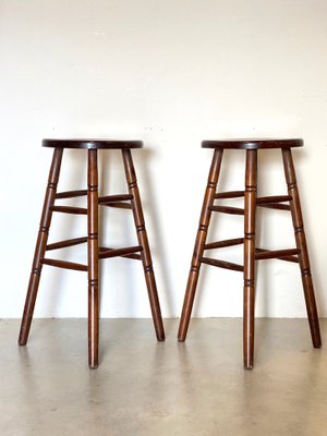 Wooden Bar Stools 1980s Set Of 2 For, Pictures Of Wooden Bar Stools