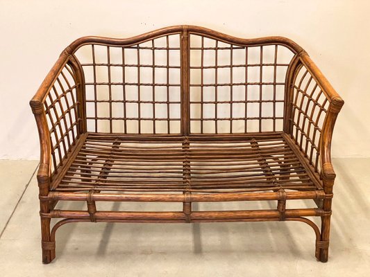 Wicker and Bamboo Sofa 1970s