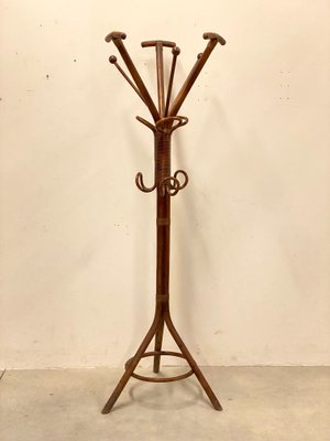 Wicker and Bamboo Coat Hanger 1980s