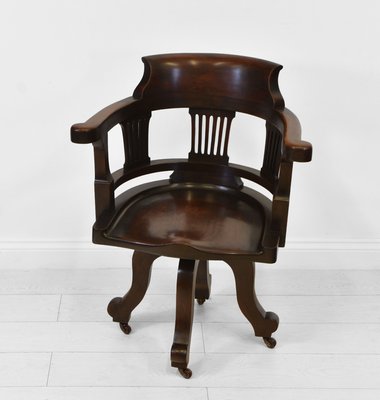 Antique Victorian Swivel Desk Chair in Mahogany 1890 for sale at
