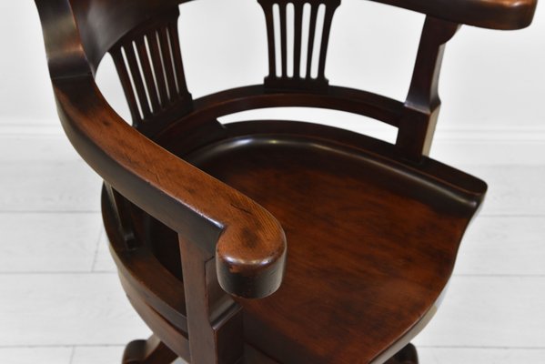 Antique Victorian Swivel Desk Chair in Mahogany 1890 for sale at
