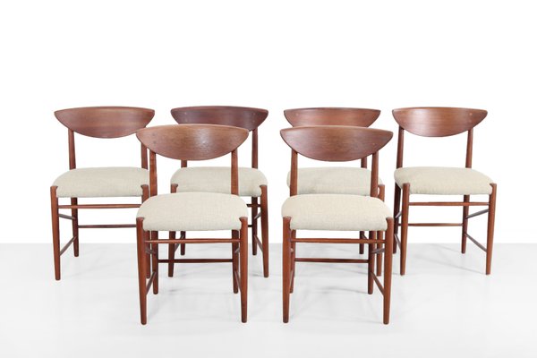 Model 316 Dining Chairs by Peter Hvidt Orla Molgaard Nielsen Set of 6