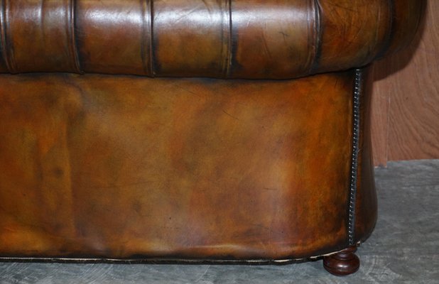 Walnut Chesterfield Sofa For At Pamono, Full Grain Leather Chesterfield Sofa