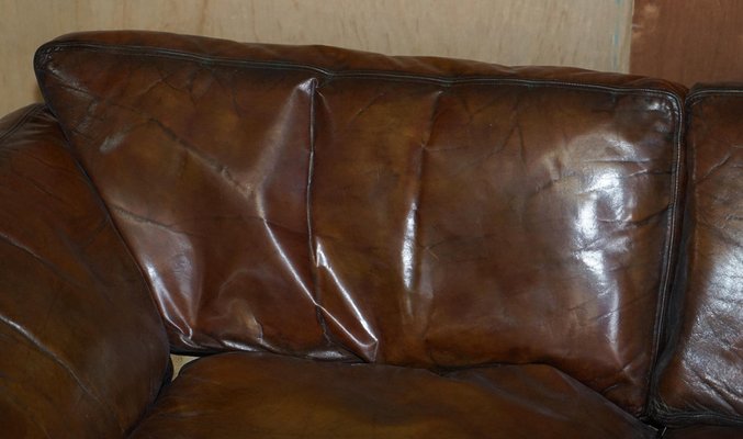 Low Mid Century Modern Brown Leather, Century Leather Sofa Reviews