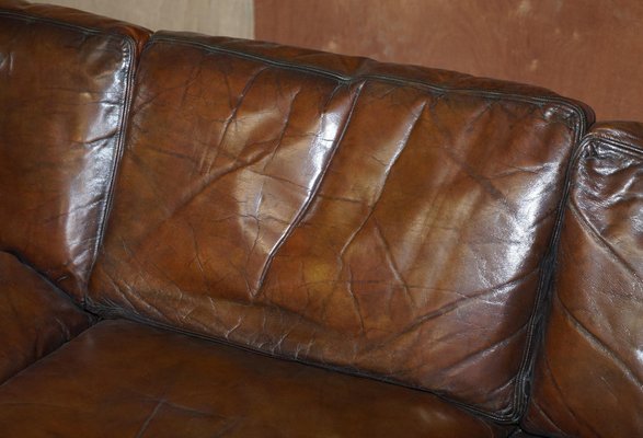 Low Mid Century Modern Brown Leather, Century Leather Sofa Reviews