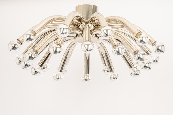 Large Space Age Chrome Sputnik Flush Mount by Cosack Germany 1970s