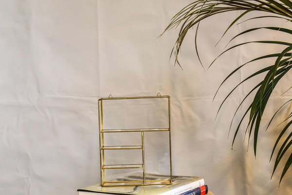 Etagere in Brass Glass Italy 1970s