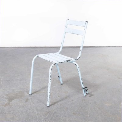 French Sky Blue Metal Stacking Outdoor Chair from Tolix 1950 for