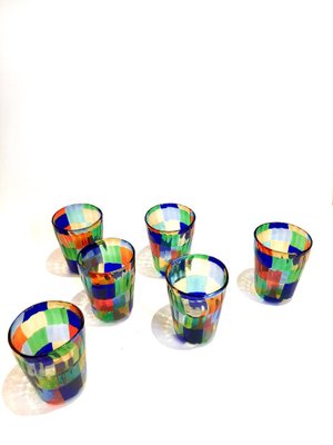 Color Accent Drinking Glasses - Set of 4 by Matteo Monni | Multicolor