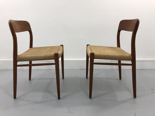 Danish Teak No. 75 Chairs by Niels M ller for J. L. M llers Set
