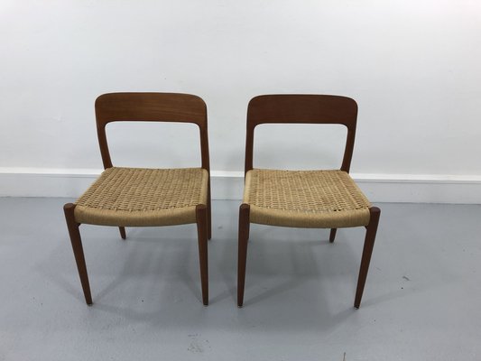 Danish Teak No. 75 Chairs by Niels M ller for J. L. M llers Set