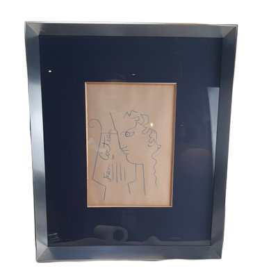 新発売 Orpheus Cocteau, Jean Profile, Framed Drawing, Century, 20th アート・デザイン・音楽