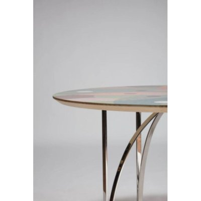 Archie Colored Table By Serena, Serena 60 Round Glass Dining Table