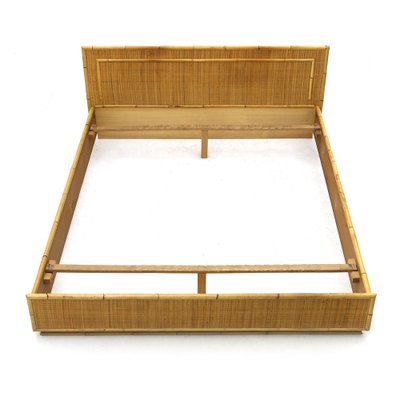 Asian Style Wicker Double Bed from Dal Vera 1970s for sale at Pamono