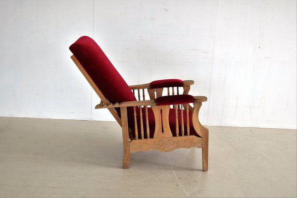 Antique morris sale chair with footrest