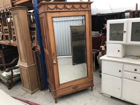 Cherry Walnut Single Door Wardrobe for sale at Pamono
