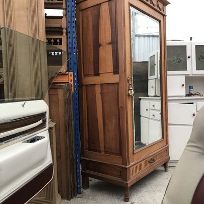 Cherry Walnut Single Door Wardrobe for sale at Pamono