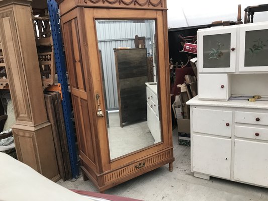 Cherry Walnut Single Door Wardrobe