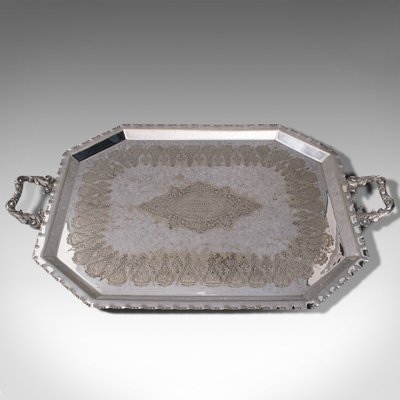Silver Plated Ornate Serving Tray Plate Platter 3 Set of 