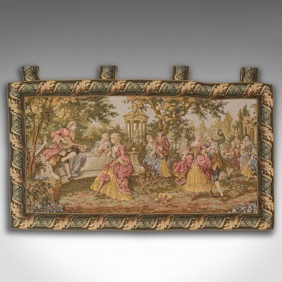Vintage Continental Needlepoint Wall Tapestry 1970s