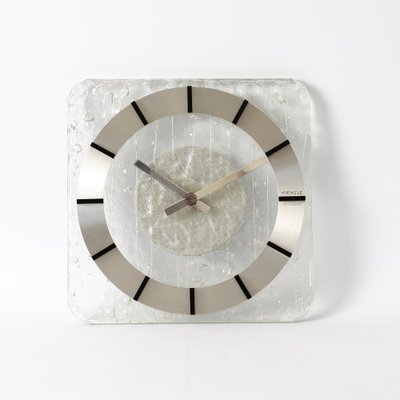 Orologio da parete in vetro acrilico e alluminio spazzolato di