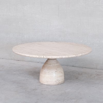 Mid century 2024 travertine coffee table