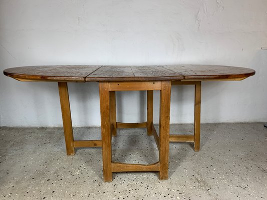 Antique 19th Century Swedish Farmhouse Drop Leaf Table