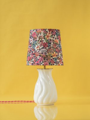 Vintage One-of-a-Kind Handcrafted Alice Delft Royal Vase Table Lamp with  Liberty Fabric Lampshade