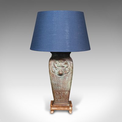 Vintage Oriental Table Lamp in Bronze 1970