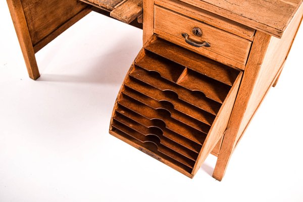 Mid Century Portuguese Oak Desk from Olaio 1950s for sale at Pamono