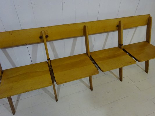 Solid Beech Church Folding Chairs 1950s for sale at Pamono