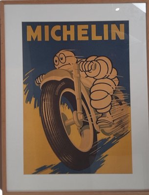 Poster vintage con cornice Michelin in vendita su Pamono