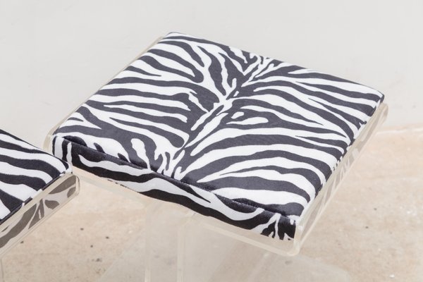 Zebra print vanity stool hot sale