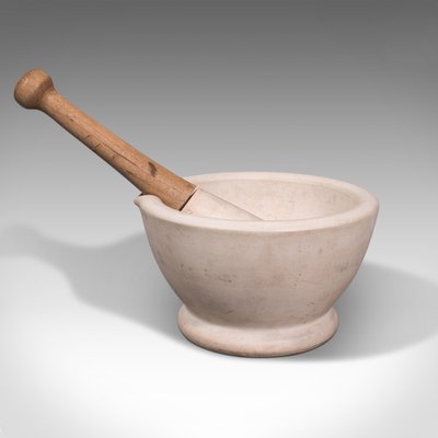 Mortaio in ceramica con pestello, colore bianco - OFBA srl