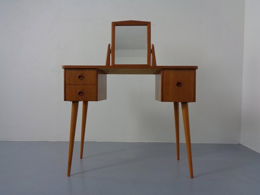 Danish Teak Dressing Table with Mirror 1960s