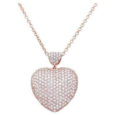 Diamond 18 Karat White Rose Gold Heart 