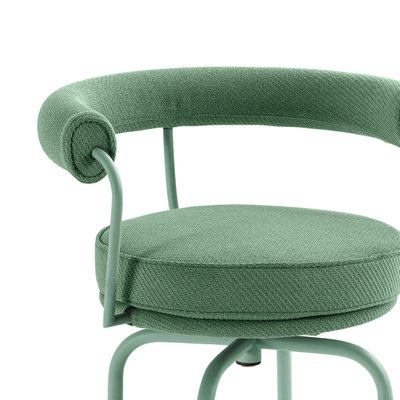 Black Leather Lc7 Chair by Charlotte Perriand for Cassina for sale