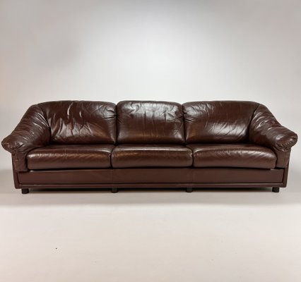 Vintage 3 Seater Leather Sofa from Leolux 1970s for sale at Pamono