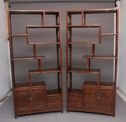 Early 20th Century Chinese Display Cabinets Set of 2 for sale at