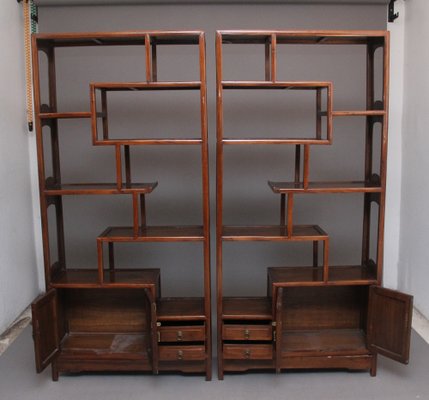 Early 20th Century Chinese Display Cabinets Set of 2