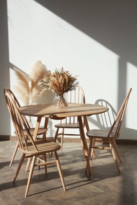 Ercol dining room table and chairs sales