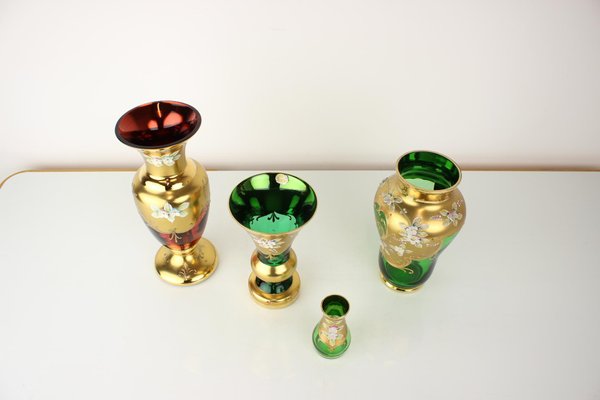 Bohemian Gold Glass Vase, Czechoslovakia, 1950s for sale at Pamono